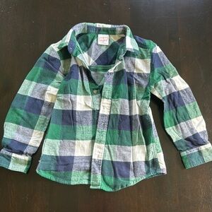 Jumping Beans Green and Blue Plaid Button Down Shirt